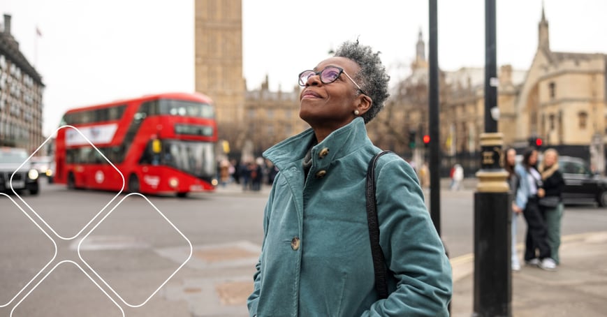 Woman sightseeing in London