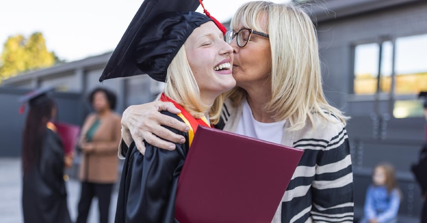 Mom and daughter at graduation